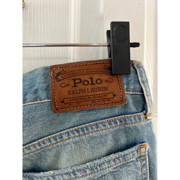 Polo Ralph Lauren Astor Boyfriend Distressed Patchwork Light Wash Straight Jeans - Picture 4 of 7